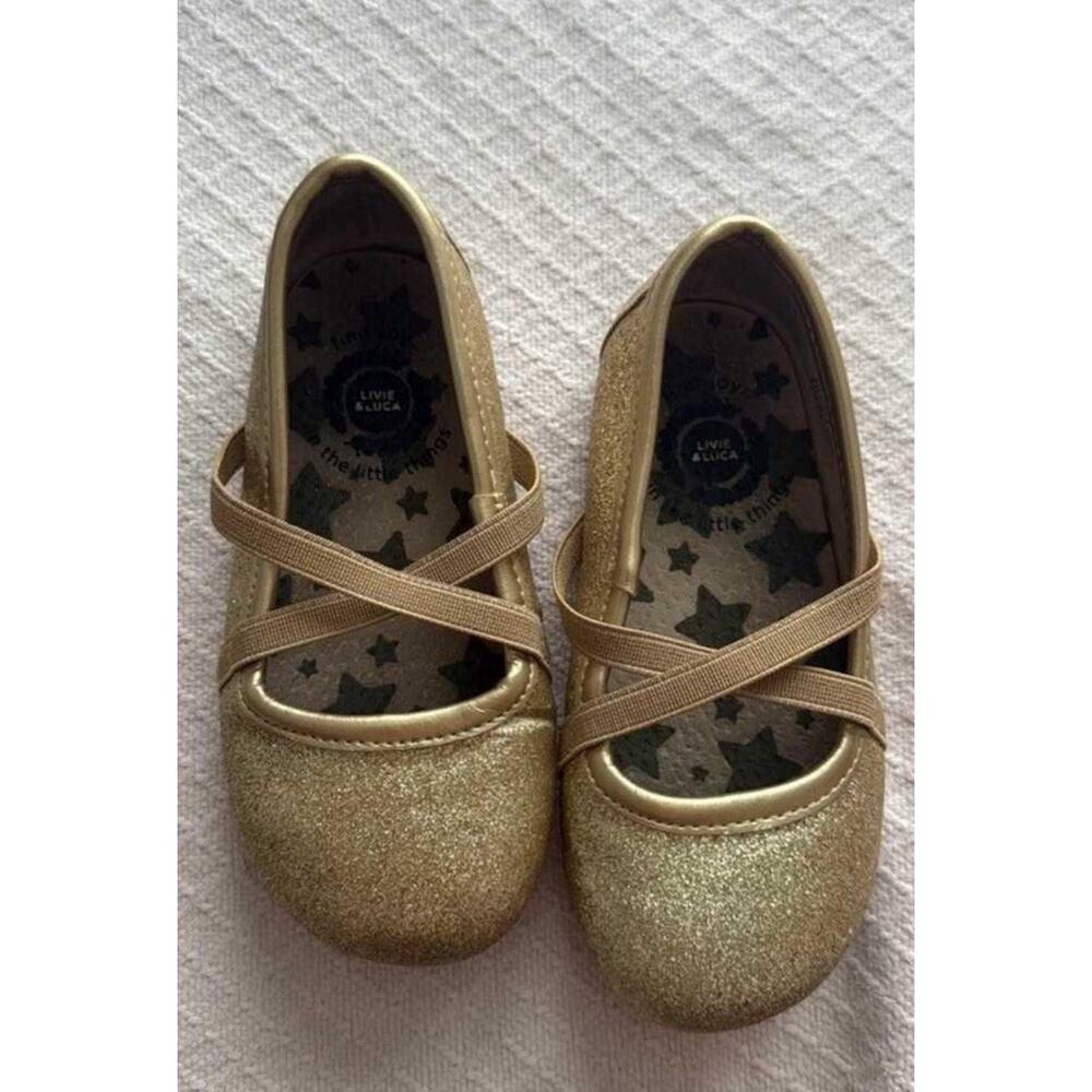 Livie And Luca Gold Glitter Ballet Flat Size 7